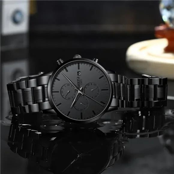 Men's Watches Analog Minimalist Black Dial Watches for Men Business